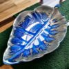 Leaf Platter- Blue Glaze