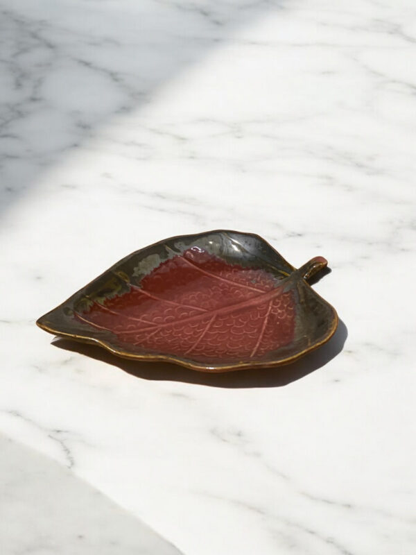 Leaf Platter- Maroon Glaze - Image 2