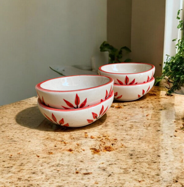Red Leaf Dip Bowl | Set of 4