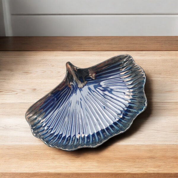 Ginko Leaf Blue Glaze Platter - Image 2