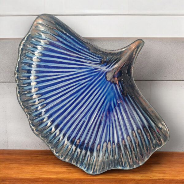 Ginko Leaf Blue Glaze Platter