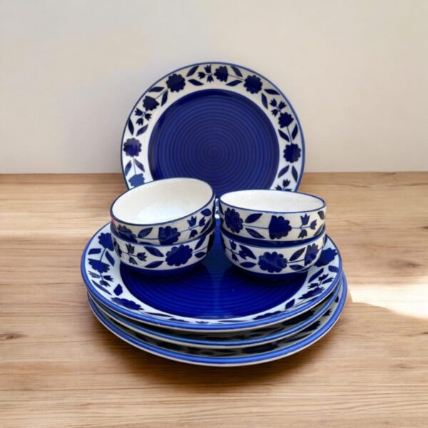 Ethnic Floral Dinner Set- Plate and Bowl