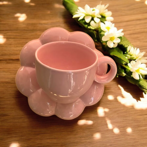 Bubble Blush Mug and Saucer Set - Image 2