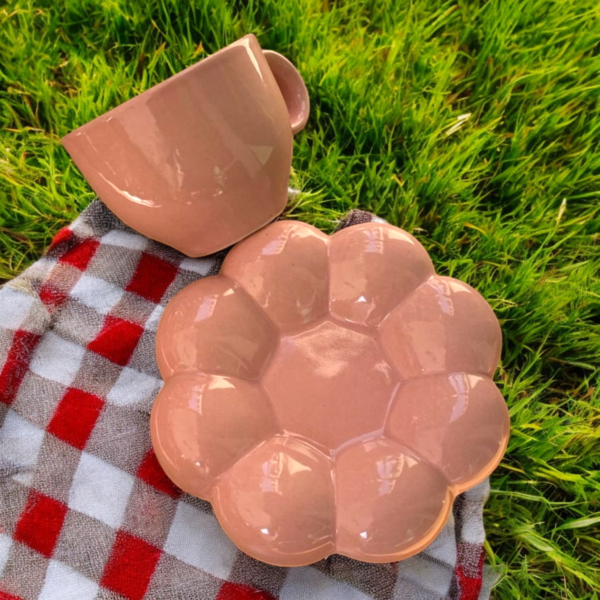 Bubble Blush Mug and Saucer Set - Image 3