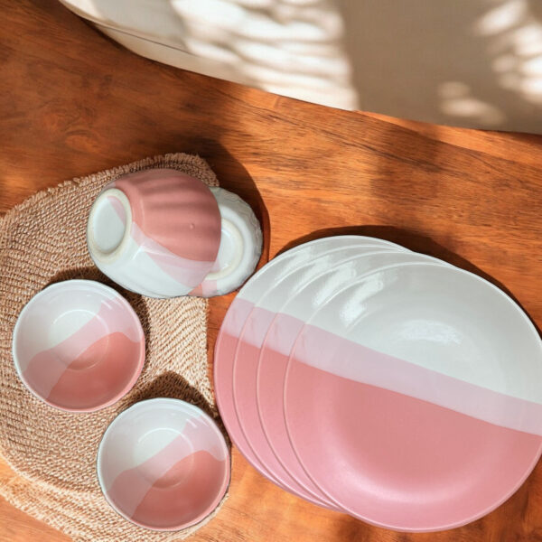 Ombre Pink Plate and Bowl Set - Image 5