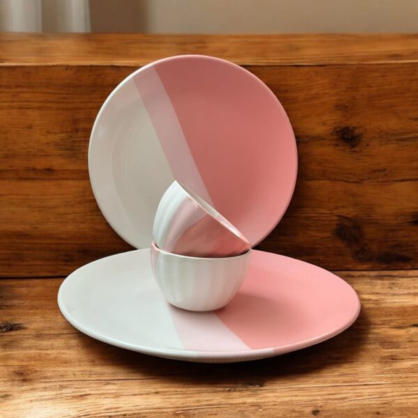 Ombre Pink Plate and Bowl Set - Image 3
