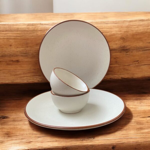 Subtle Beige Plate and Bowl Set - Image 6
